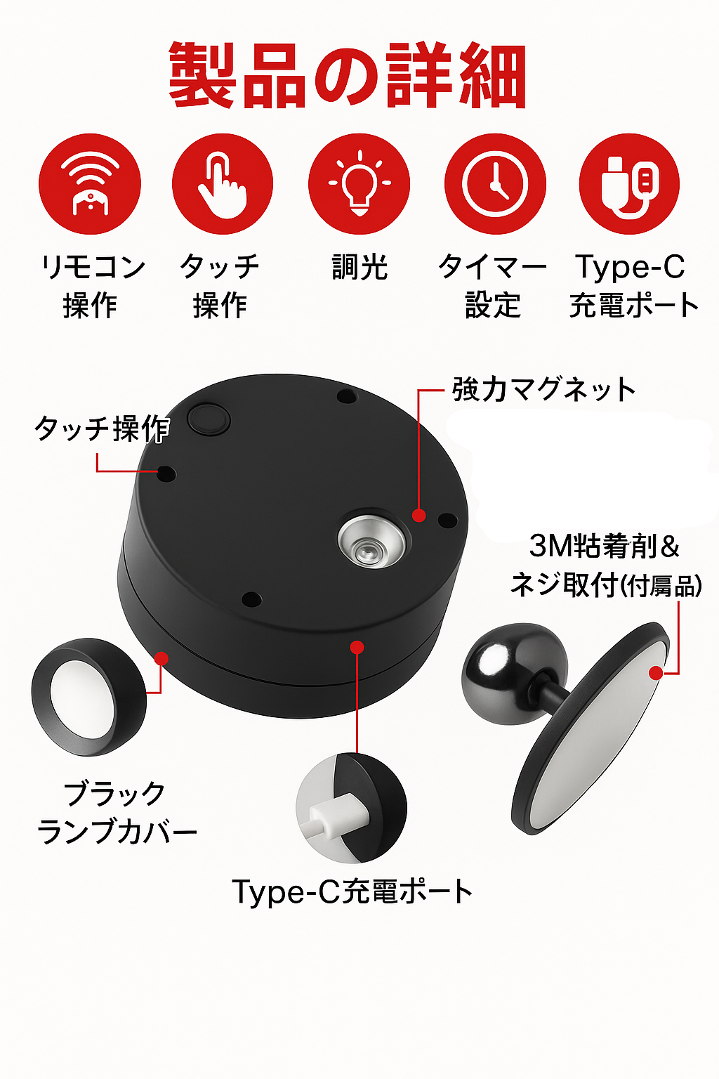 マグネット式LEDウォールライト
